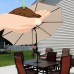 Sunnydaze 9 Foot Solar Powered LED Aluminum Patio Umbrella with Tilt & Crankt, Beige   567147852